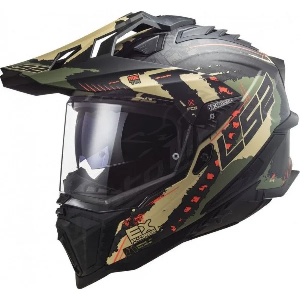 LS2 MX701 Explorer フルフェイスヘルメット Capacete LS2 MX701 Explorer Extend Verde MIlitar Fosco (Carbono